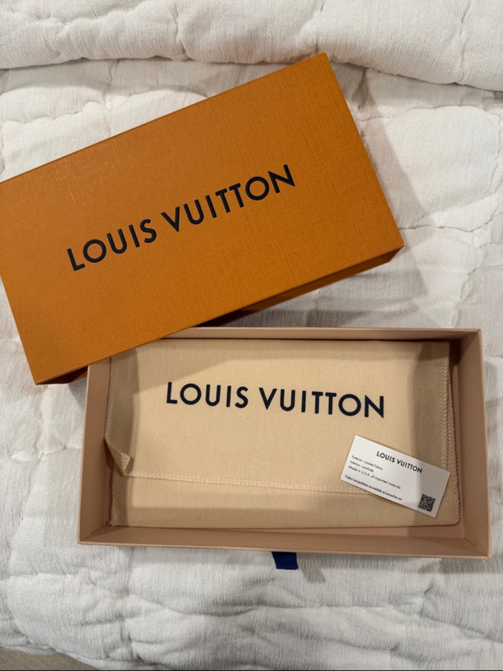 Authentic Louis Vuitton Wallet Box with Beige Dust Bag